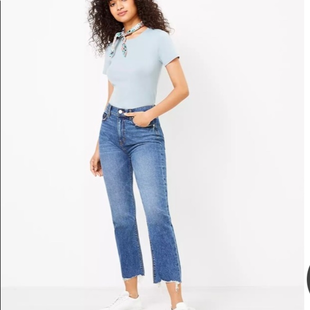 Loft high rise straight crop jeans size 26